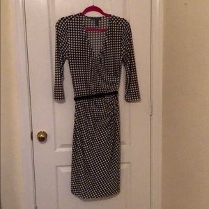 Lauren black and white wrap dress